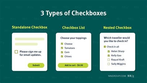 Different Types Of Checkboxes