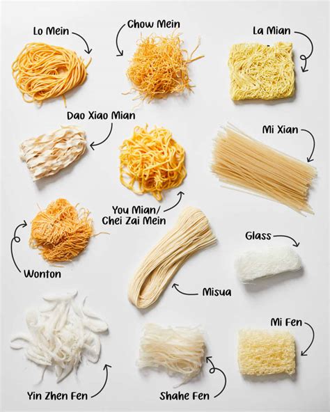 different types of chinese noodle dishes