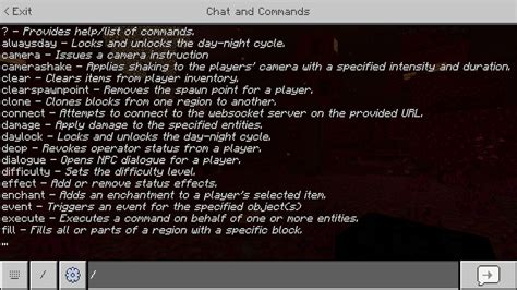 different types of commands in minecraft