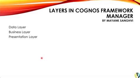Different Types Of Layers In Cognos Framework Manager