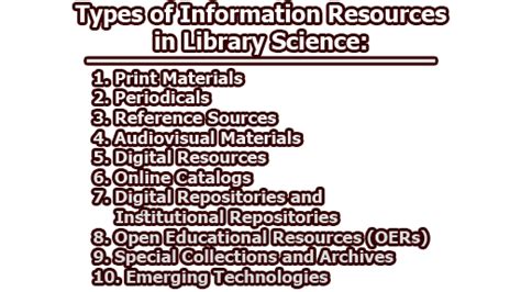 Different Types Of Materials In Library