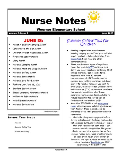 different types of nurses notes
