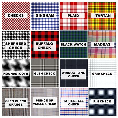 different types of plaid patterns