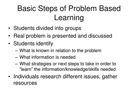 different types of problem based learning