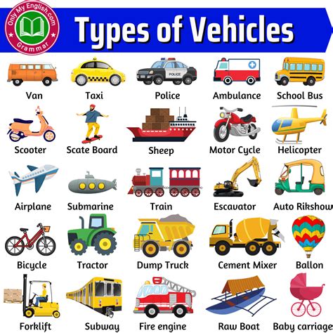 different types of vehicles