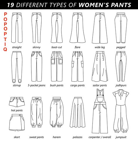 different types of wide leg pants