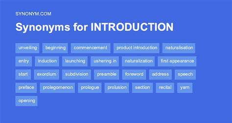 different words for introduction
