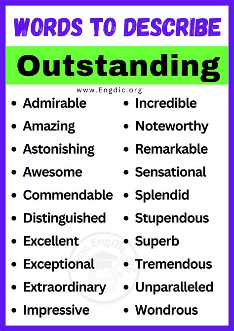 7 Words for Outstanding