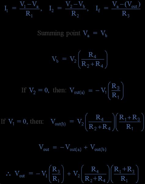Differential Amplifier Formula Voltage