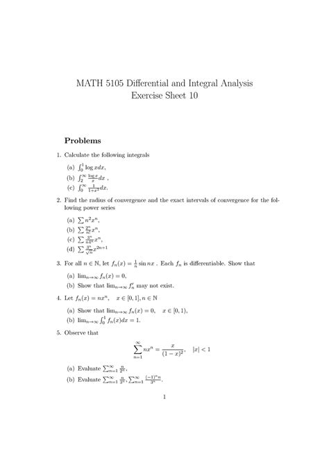 Differential And Integral Analysis Qmul