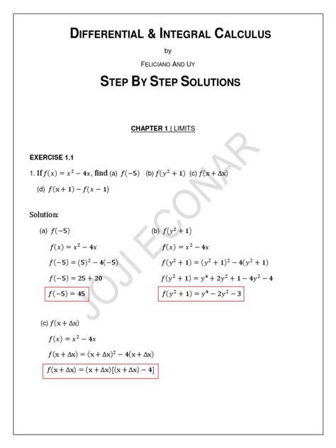 Differential Calculus Problems And Solutions Pdf