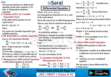 Differential Equations Class 12 Jee Questions