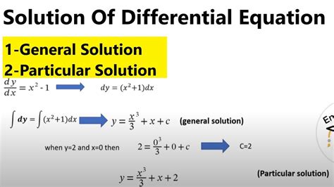 Differential Equations General Vs Particular Solutions