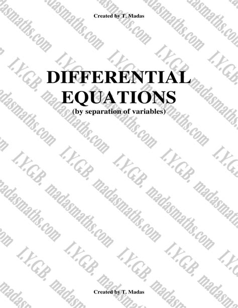 Differential Equations Nlab