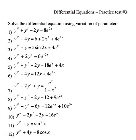 differential equations problems and solutions