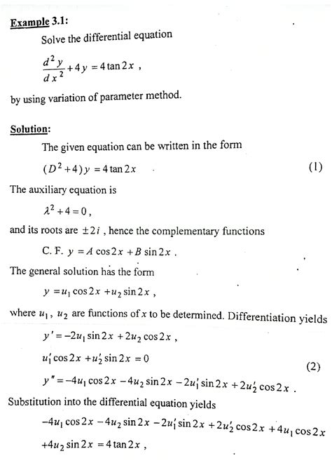 Differential Equations With Variable Coefficients Examples