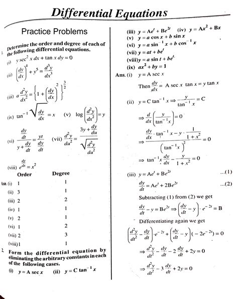 Differential Equations Word Problems And Solutions Pdf
