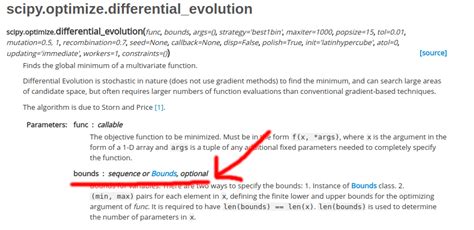 Differential_Evolution() Got Multiple Values For Argument 'Bounds'