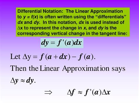 Differentials Linear Approximation