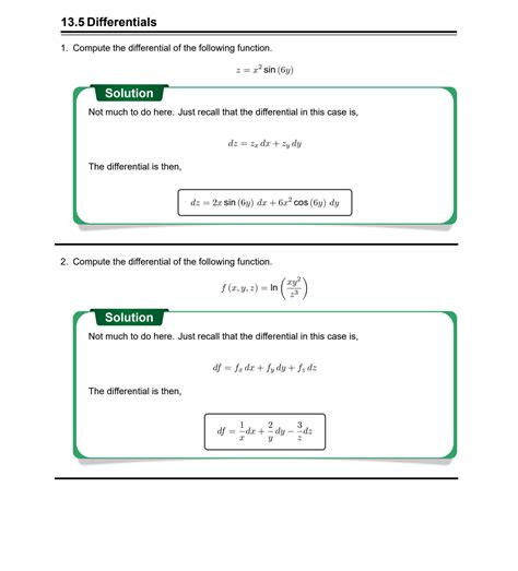 Differentials Problems