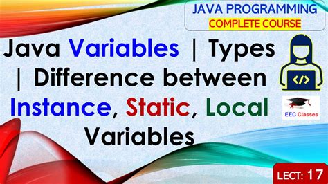 differentiate between local instance and static variables in java