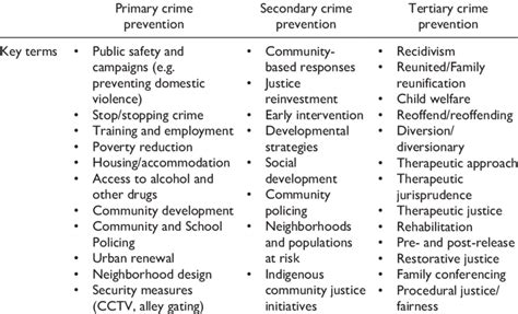 differentiate between primary secondary and tertiary delinquency prevention