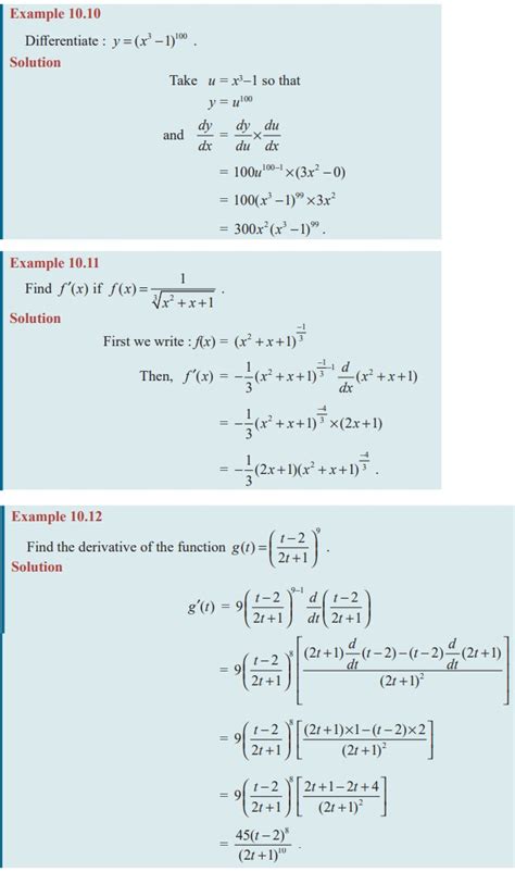 differentiation rules examples and answers