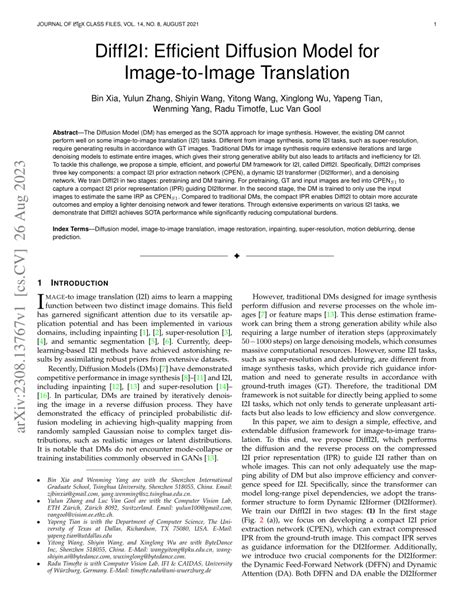 diffi2i efficient diffusion model for image to image translation