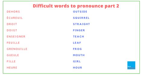 difficult english words for french people