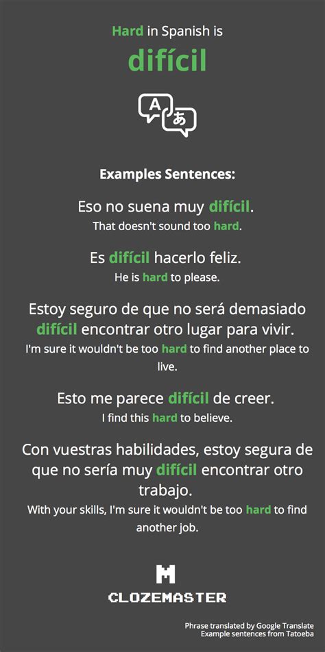 difficult in spanish translation