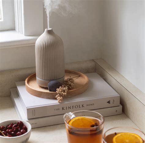 Diffuser with essential oils in bathroom