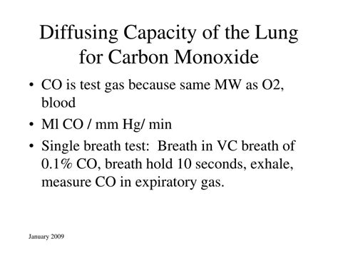 diffusing capacity for carbon monoxide in emphysema