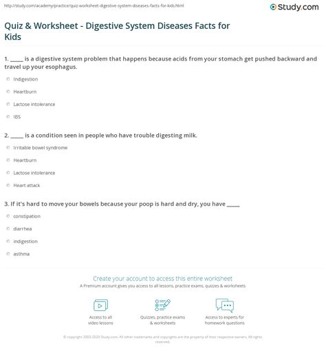 Digestive Problems Quiz