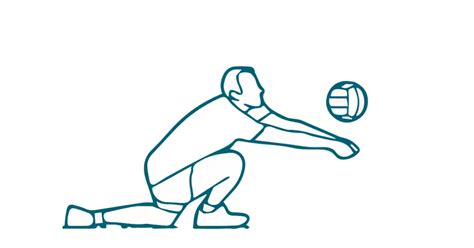 Digging In Volleyball Drawing