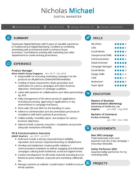 Digital Marketing Manager Resume Example for 2022 Resume Worded