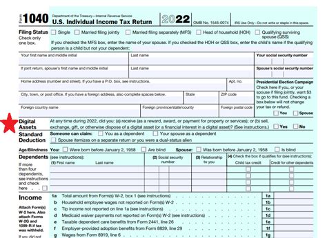 digital asset question on form 1040 2023