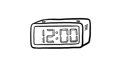 digital clock drawing