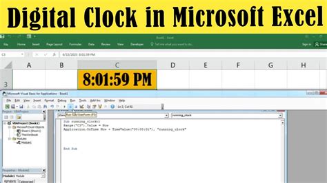 Digital Clock In Excel