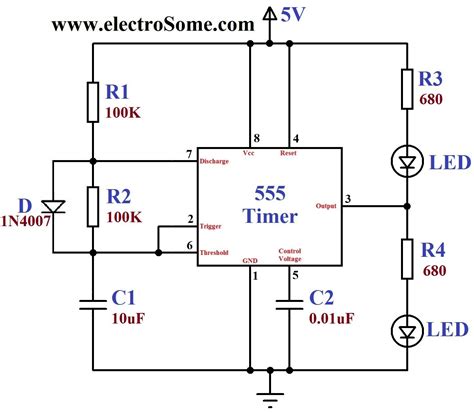 Digital Clock Using Ic 555 Circuit Diagram Astable 555 Timer