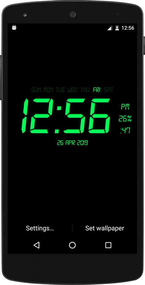 Digital Clock Wallpaper For Android Mobile
