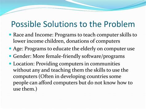 digital divide problems and solutions