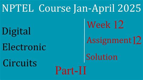 Digital Electronic Circuits Nptel