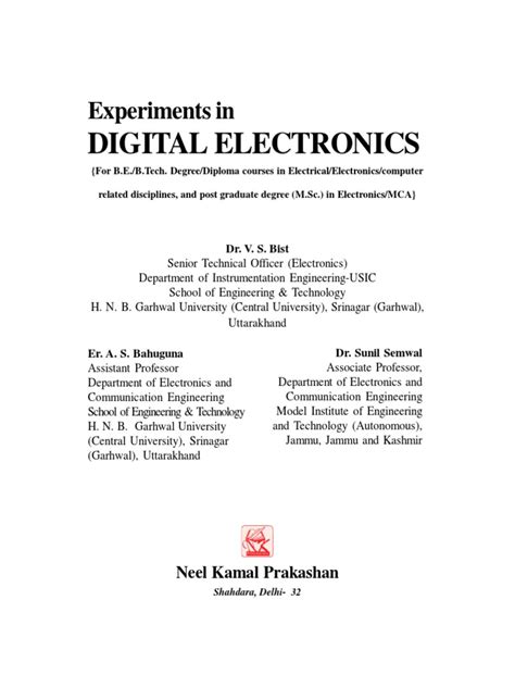 Digital Electronics Experiments Pdf