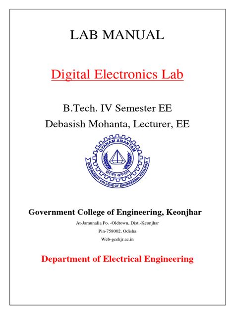 Watch Digital Electronics Lab Manual Updated