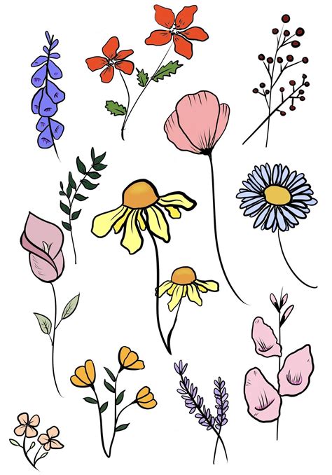 Digital flower drawing