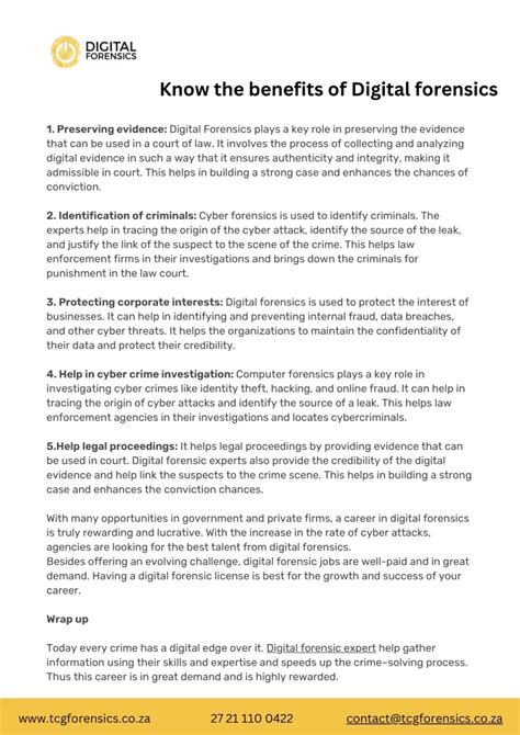 Digital Forensics Benefits