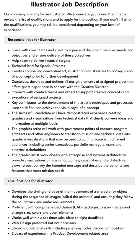 digital illustrator job description