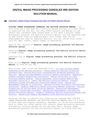 digital image processing 4th edition solutions pdf github