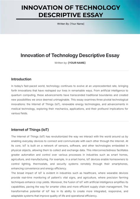 Digital Innovation Essay