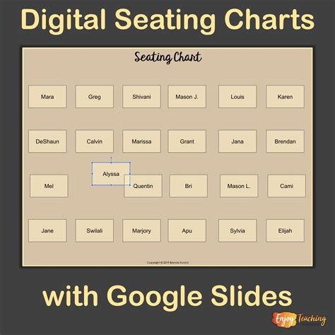digital seating chart template